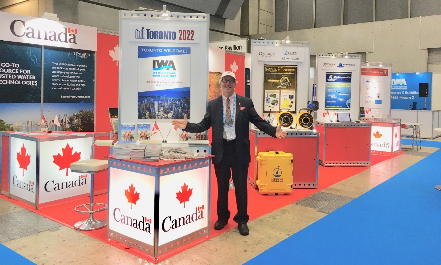 CWWA’s Robert Haller showing off the Canadian Pavilion in Tokyo.