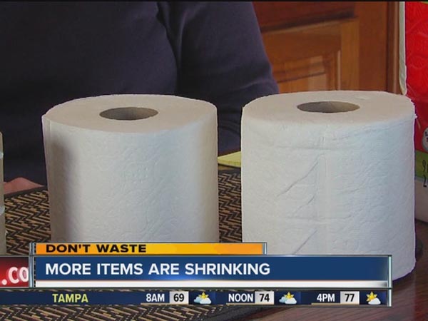 Toilet Paper Roll Size in U.S. 'Steadily Shrinking