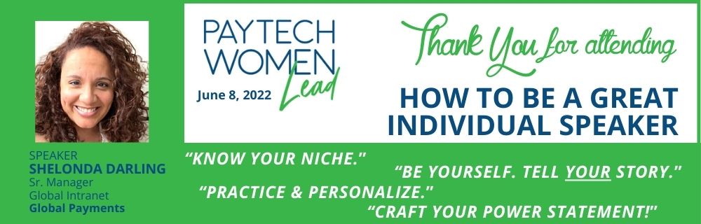Wnet PayTechWomenLead #2: How to be a Great Individual Speaker